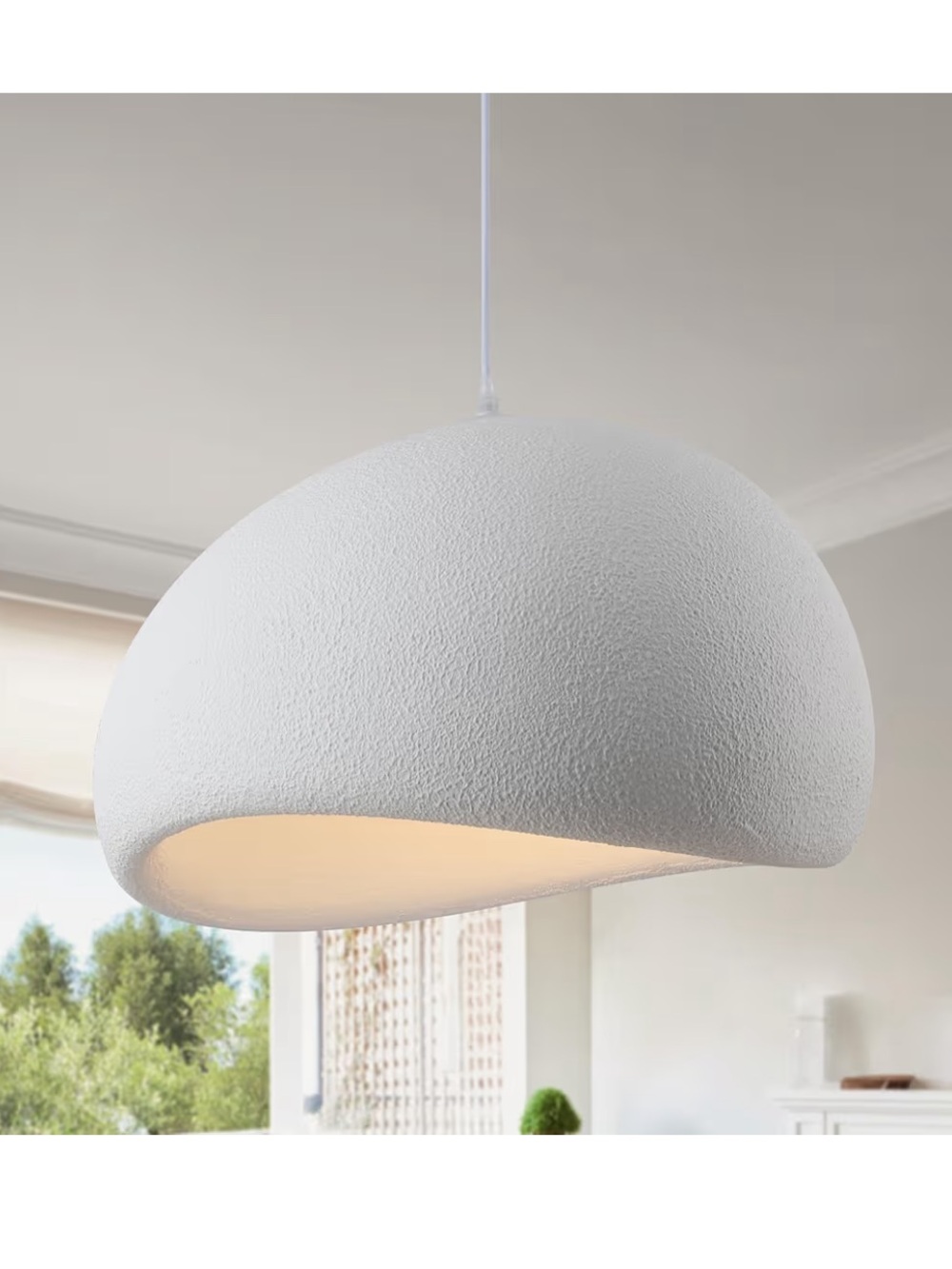 NIB Wabi Sabi Pendant Light Fixture Japanese Lamp Japandi Chandelier White